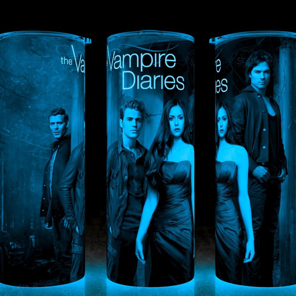 Glow in Dark Vampire Diaries Elena - Damon - Stefan - Niklaus Cup Mug Tumbler
